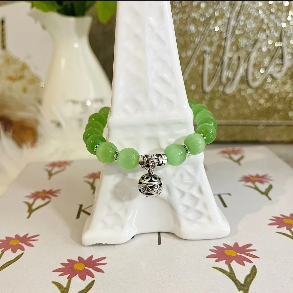 Green Chrysoberyl Handmade Crystal Bracelet - lot of 3